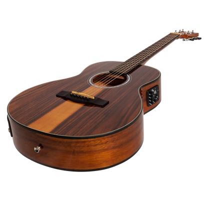 Martinez '51 Series' Left Handed Acoustic-Electric Short Scale Guitar Teakwood Gloss MAU-51GL-TK — view 3