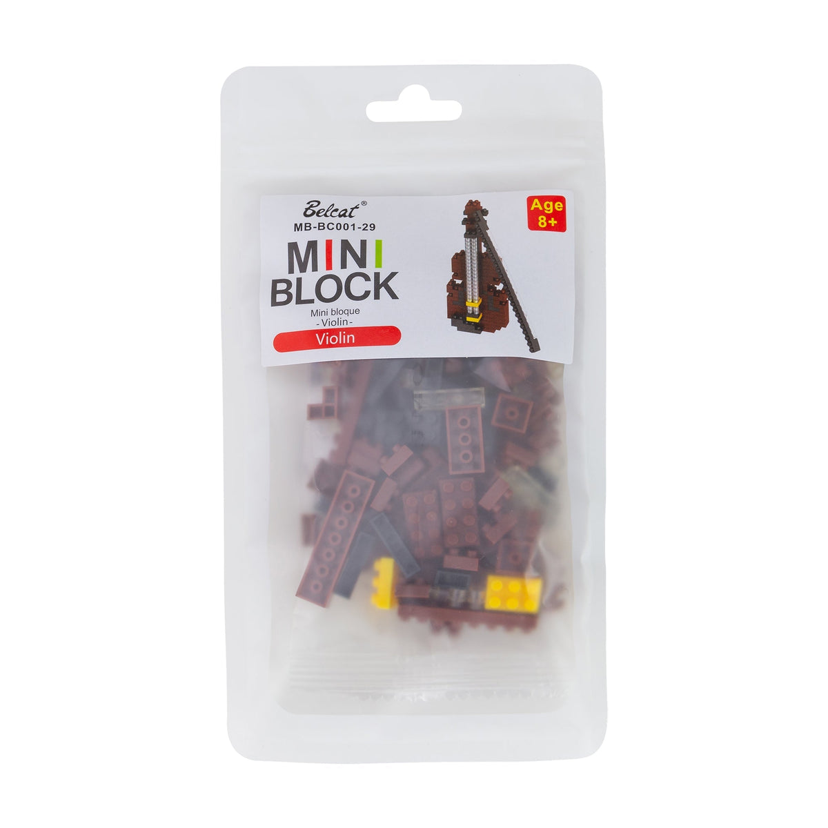 Belcat Mini Block Violin Building Set with Interlocking Blocks