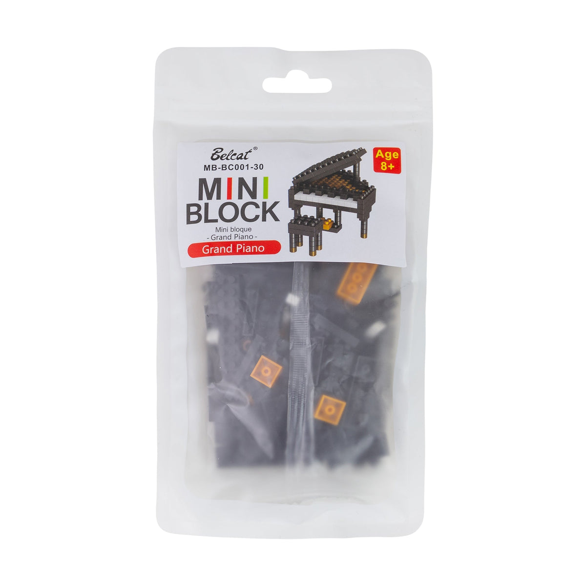 Belcat Mini Block Grand Piano Building Set with Stool