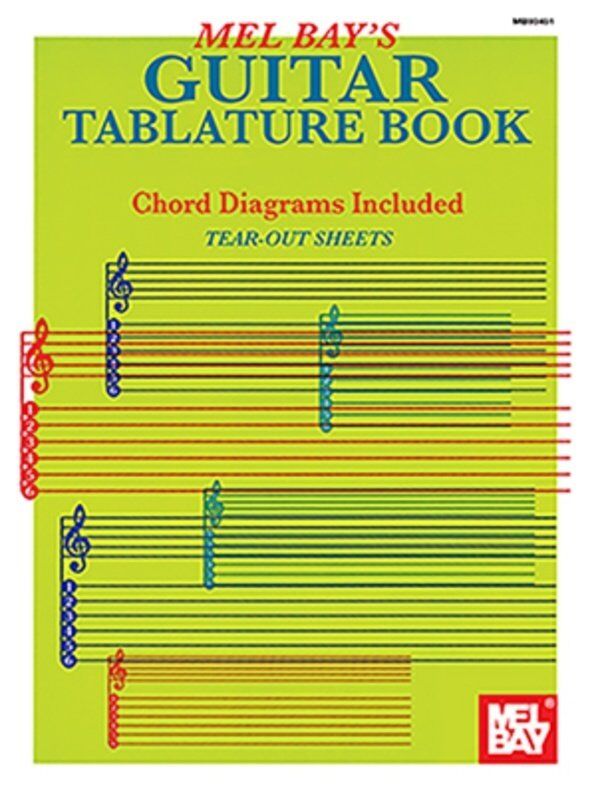 Guitar Tablature Manuscript Book 48 Pages Treble Clef & Tab Mel Bay Publications