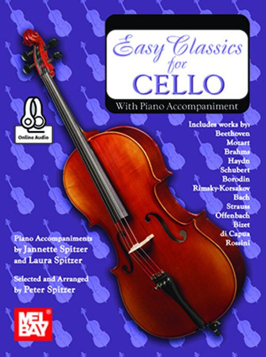 Easy Classics for Cello with Piano Accompaniment Book