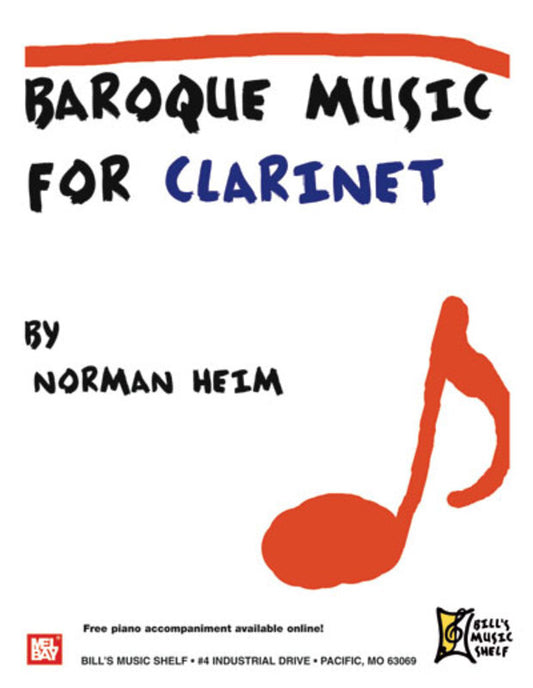Baroque Music For Clarinet Book