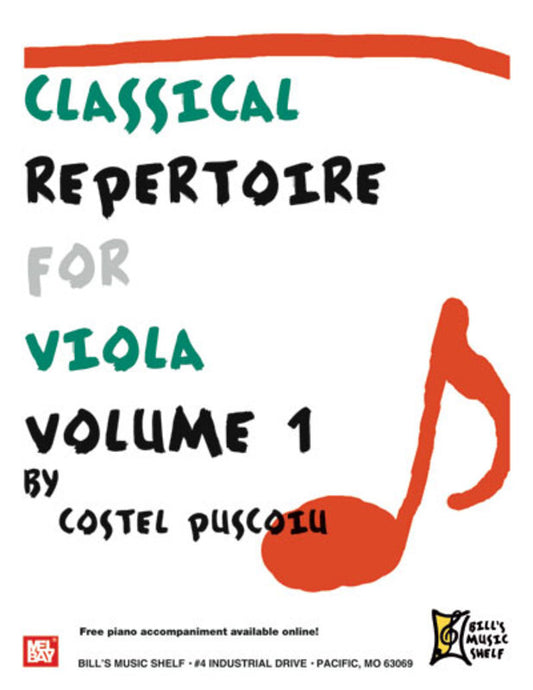 Classical Repertoire For Viola Vol 1 Book