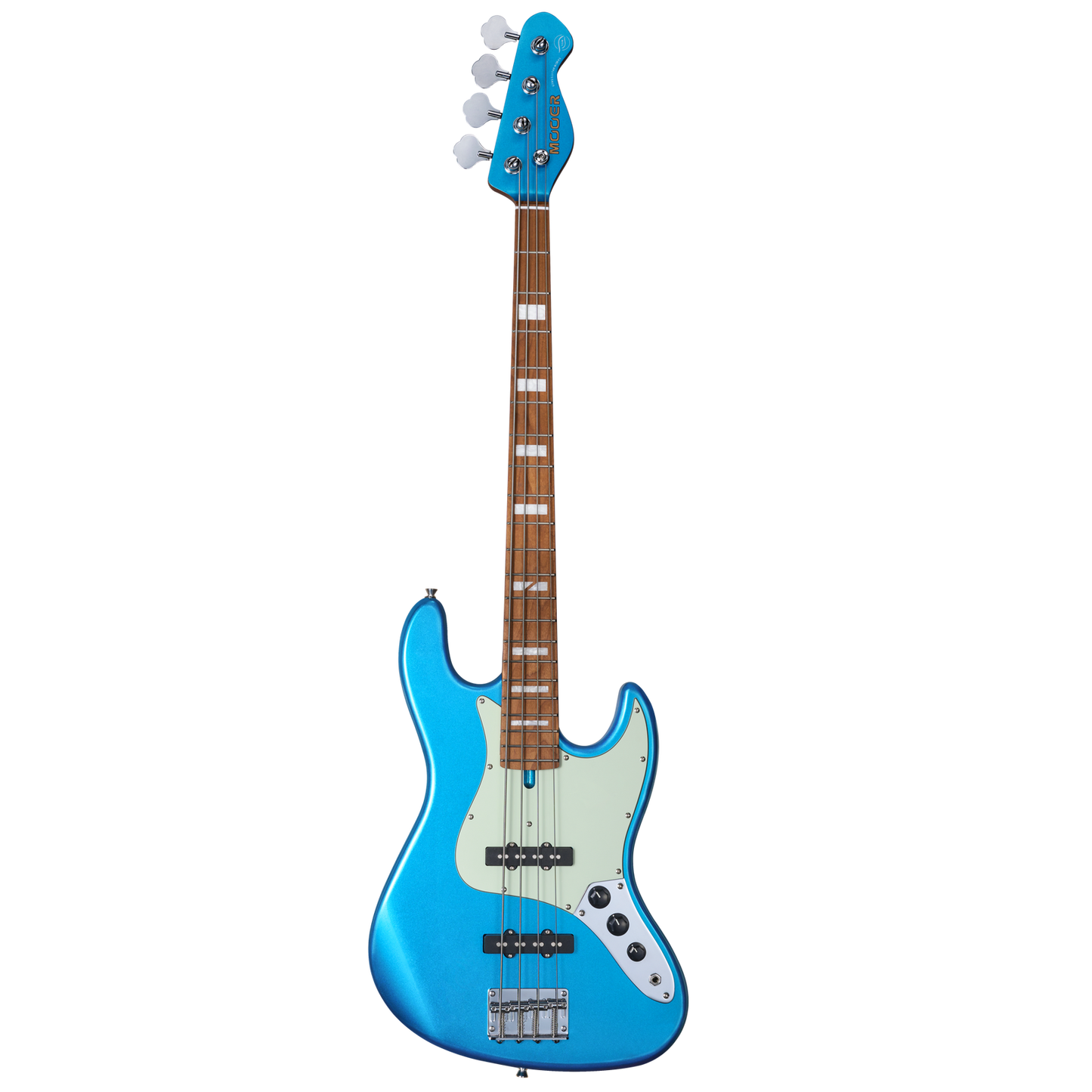 MOOER MBJ410 Electric Bass Guitar Jazz Style Metal Blue