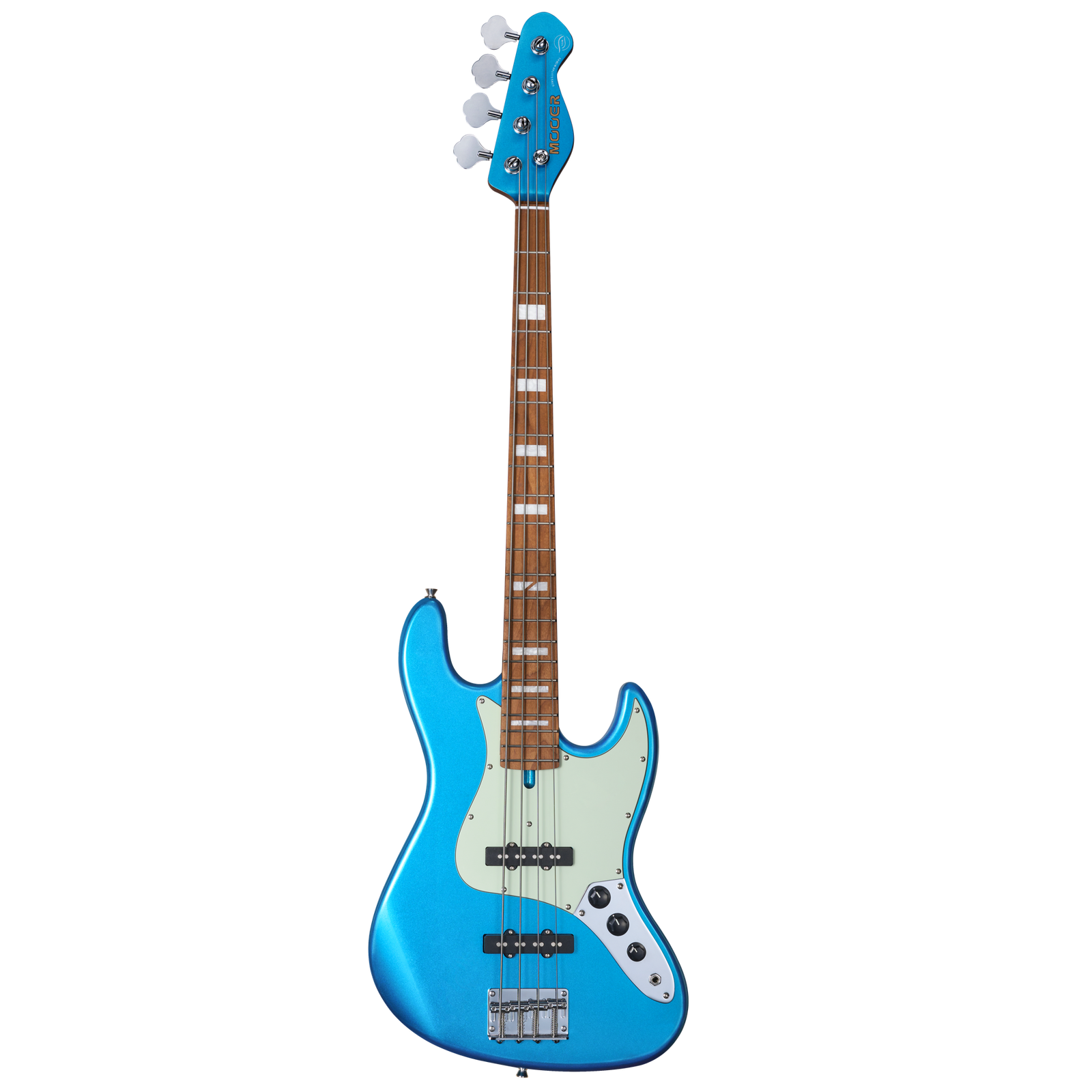 MOOER MBJ410 Electric Bass Guitar Jazz Style Metal Blue