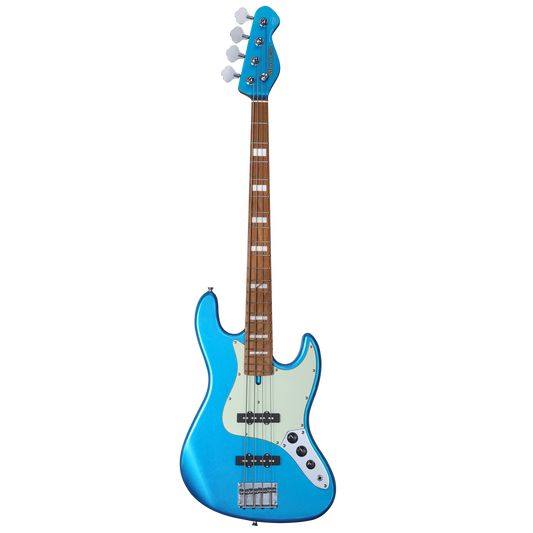 MOOER MBJ410 Electric Bass Guitar Jazz Style Metal Blue