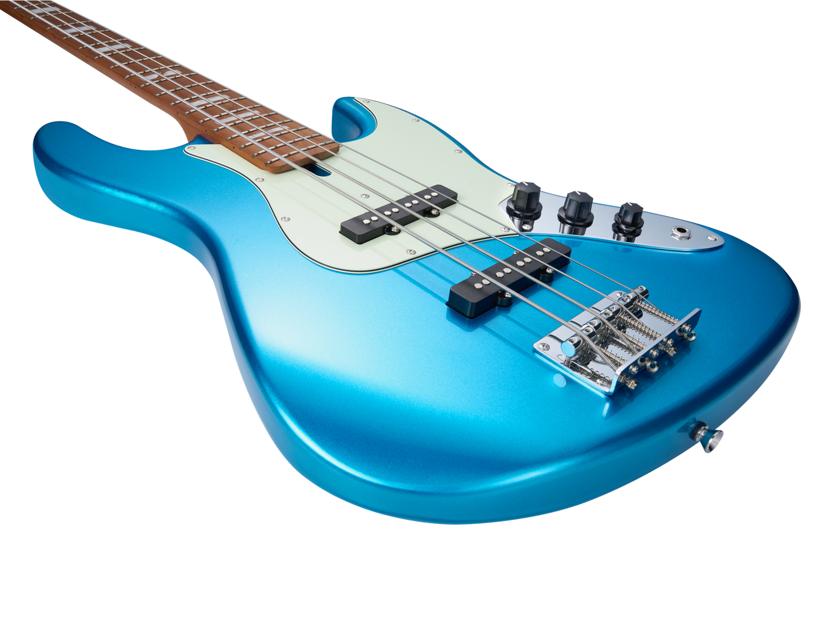 MOOER MBJ410 Electric Bass Guitar Jazz Style Metal Blue — view 4