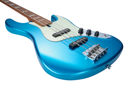 MOOER MBJ410 Electric Bass Guitar Jazz Style Metal Blue — view 4