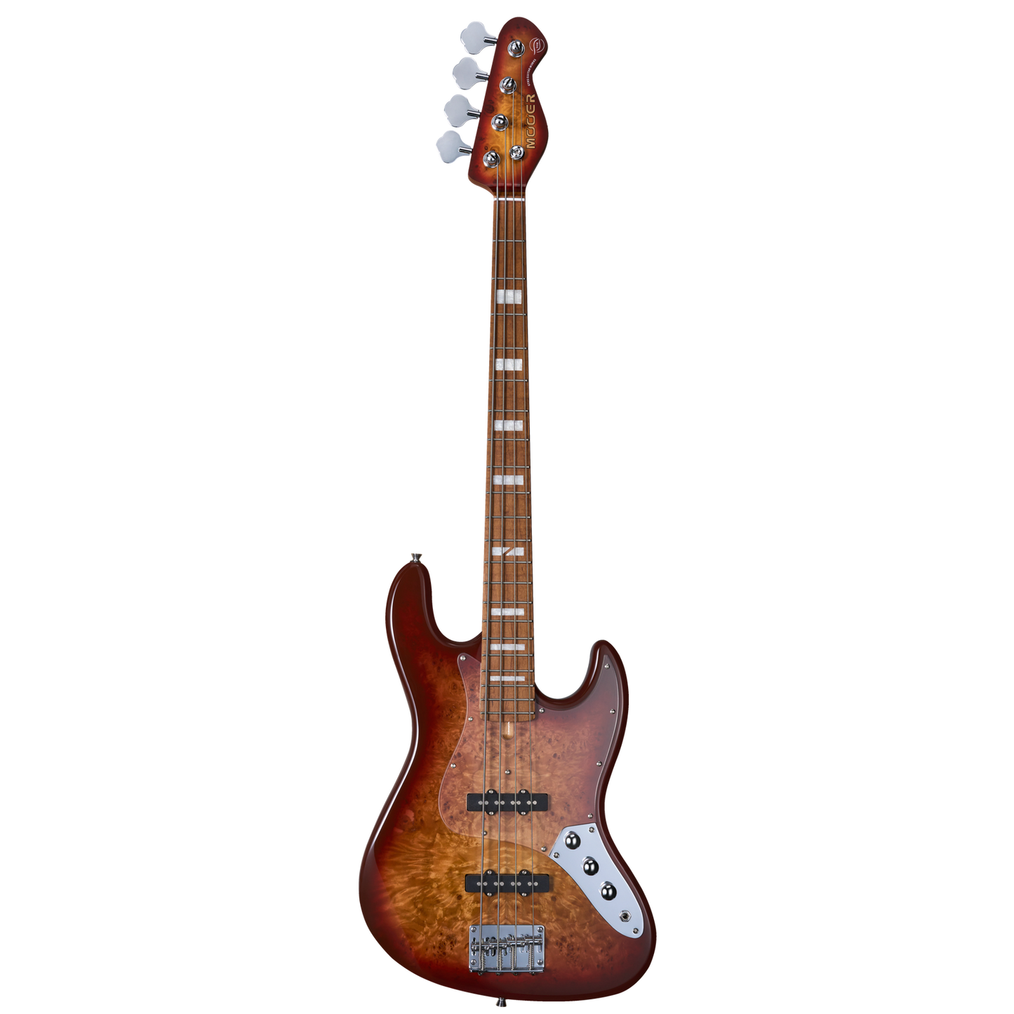 MOOER MBJ410 J Bass-Style Electric Bass Guitar - Red Burst