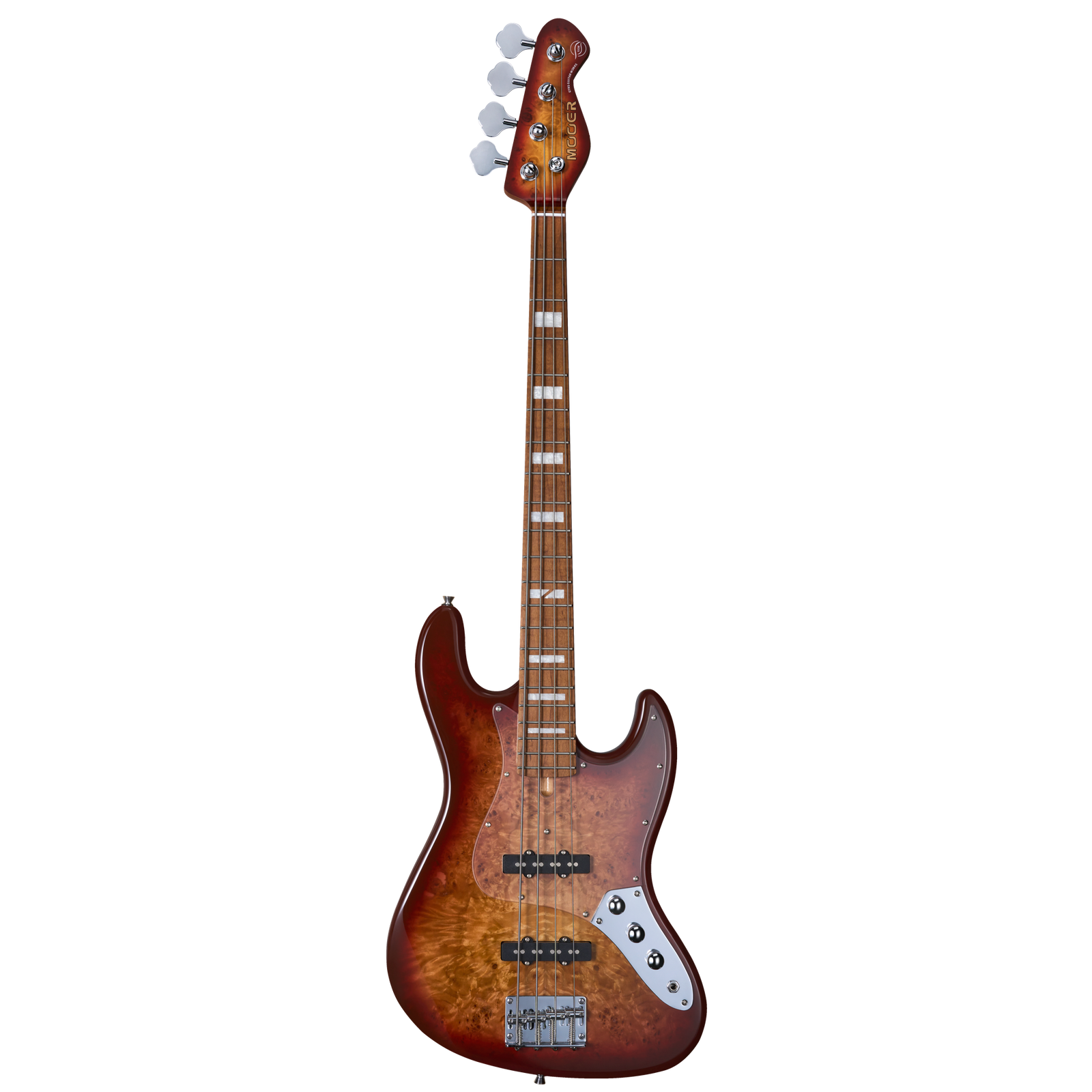 MOOER MBJ410 J Bass-Style Electric Bass Guitar - Red Burst