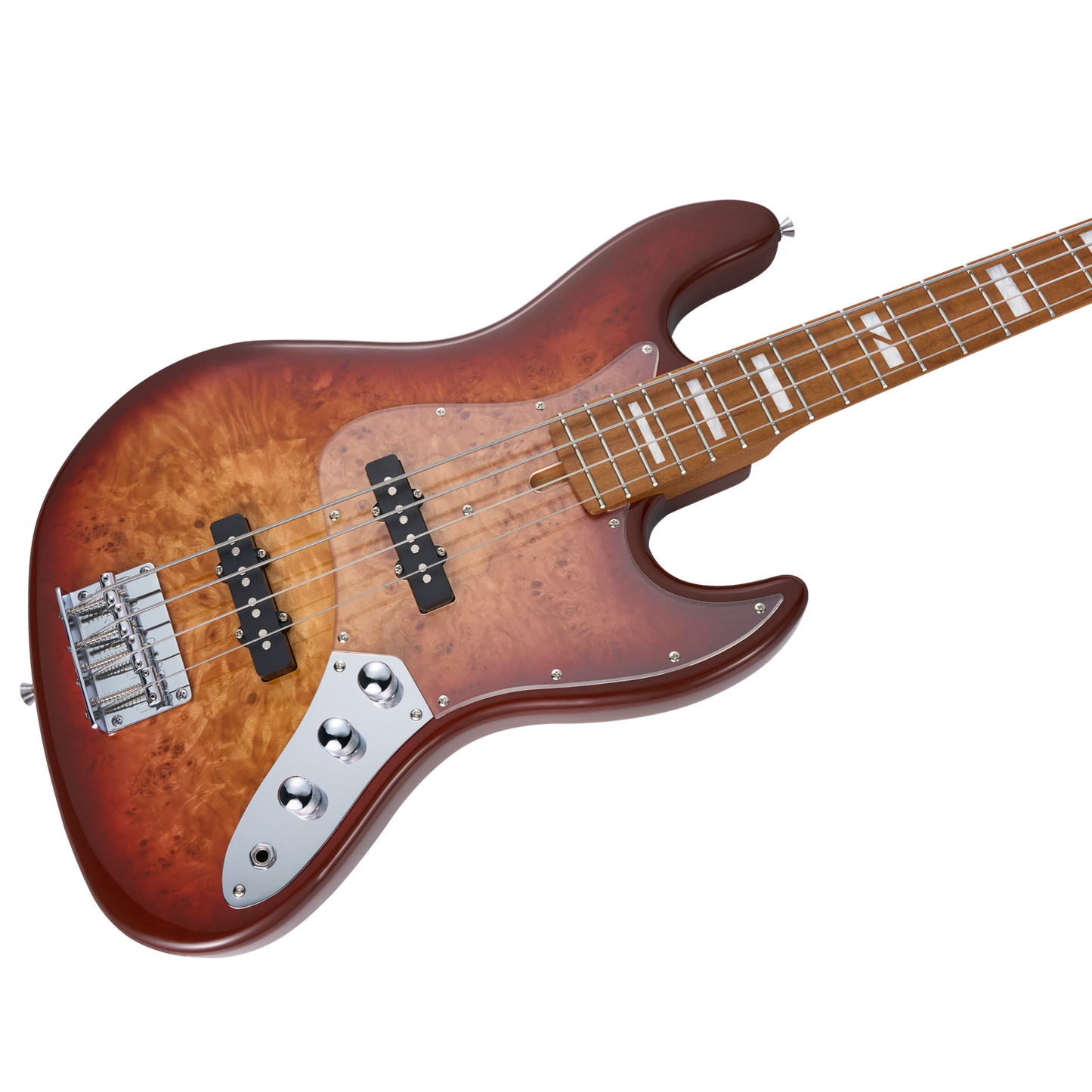 MOOER MBJ410 J Bass-Style Electric Bass Guitar - Red Burst — view 2