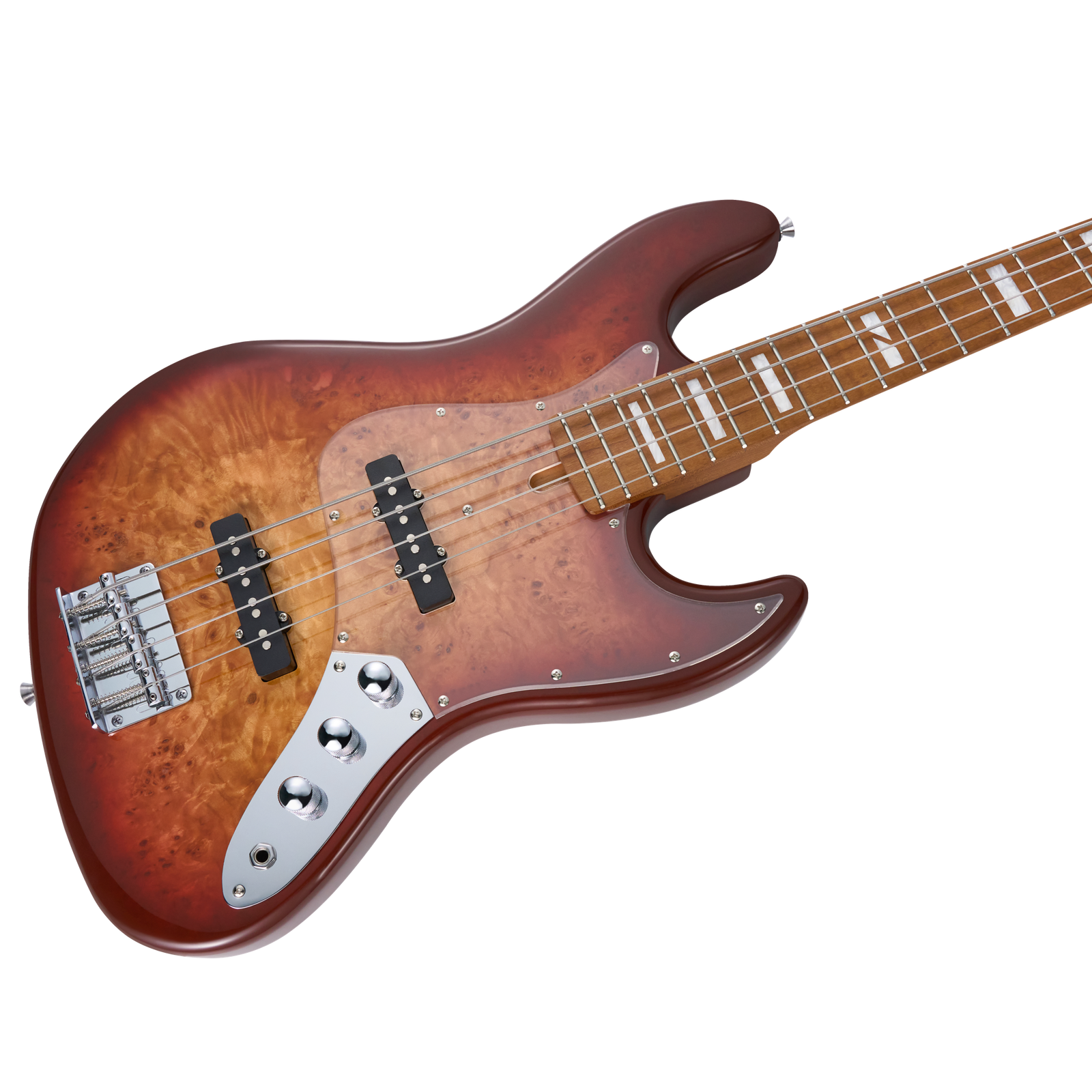 MOOER MBJ410 J Bass-Style Electric Bass Guitar - Red Burst — view 2