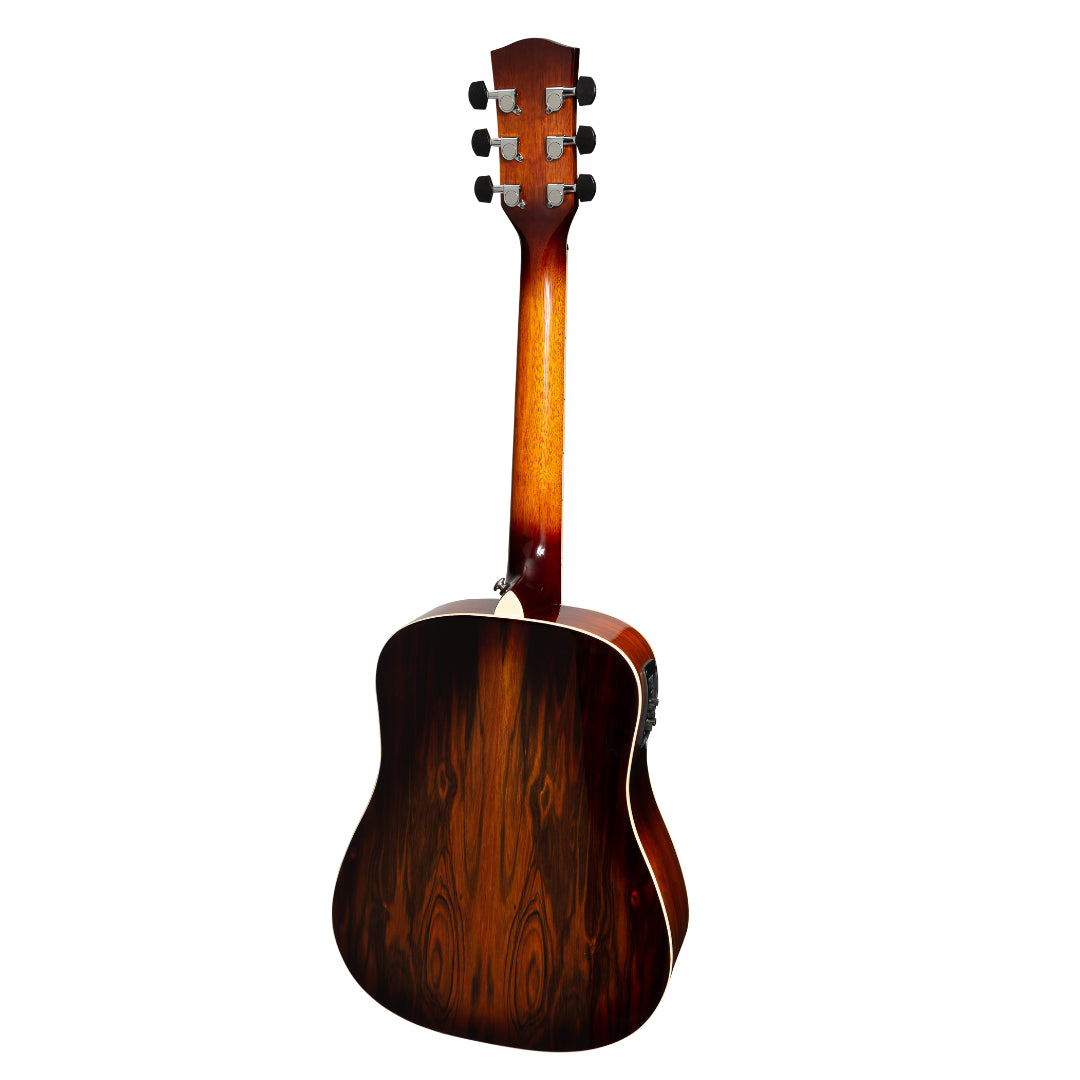 Martinez MBT-31D-ABB Daowood Acoustic-Electric Babe Traveller Guitar - African Brownburst — view 2