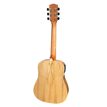 Martinez MBT-31SM-NGL Spalted Maple Acoustic-Electric Babe Traveller Guitar Natural Gloss — view 2