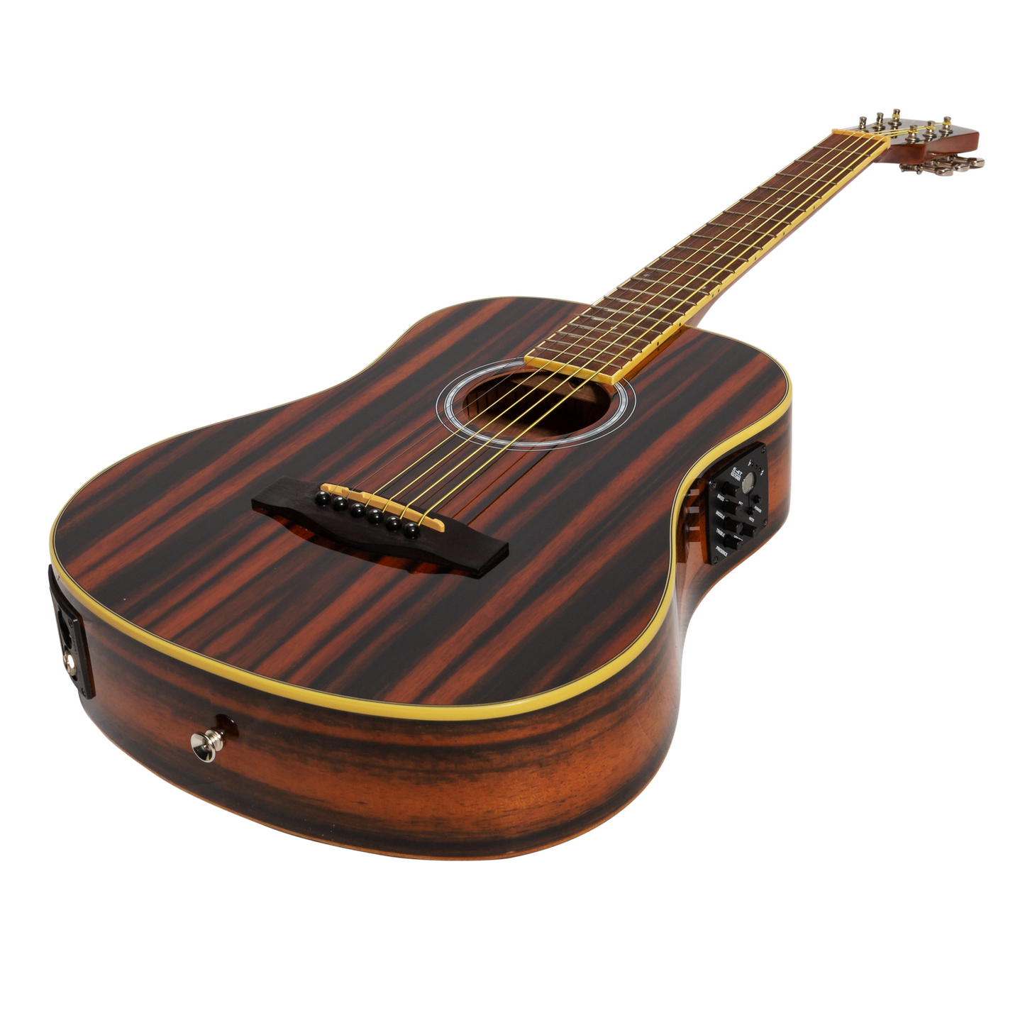 Martinez '51 Series' Left Handed Acoustic-Electric Babe Traveller Guitar Amara Gloss Finish — view 3
