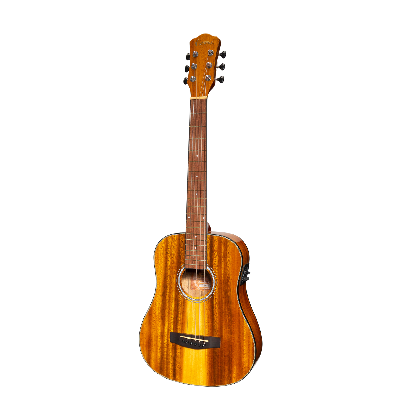 Martinez '51 Series' Left Handed Acoustic-Electric Babe Traveller Guitar Koa Gloss Finish