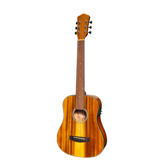 Martinez '51 Series' Left Handed Acoustic-Electric Babe Traveller Guitar Koa Gloss Finish