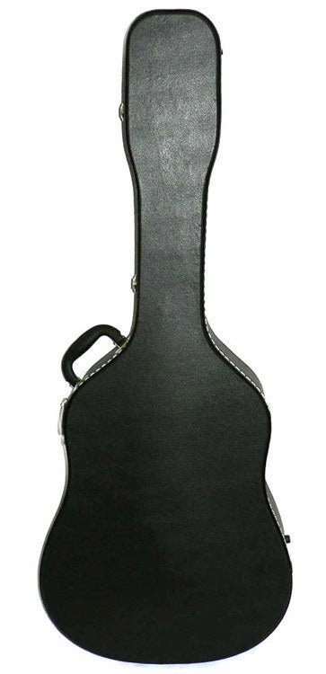 MBT Wooden Dreadnought Acoustic Guitar Case Black with Chrome Hardware