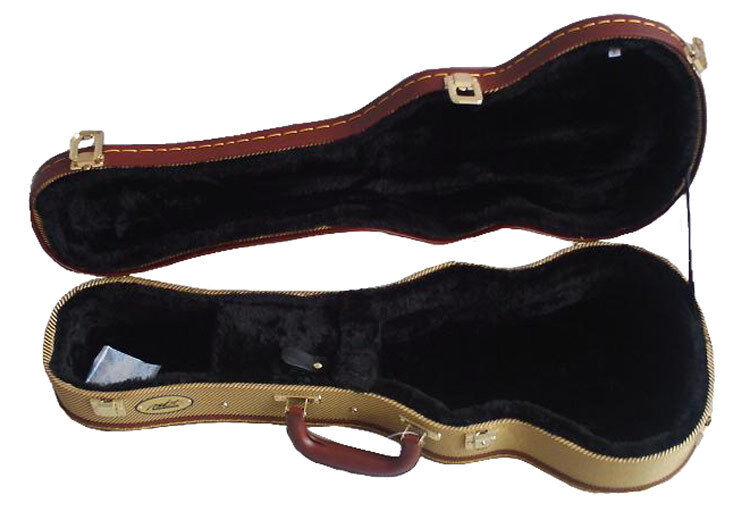 MBT Wooden Concert Ukulele Case - Tweed Fabric — view 2