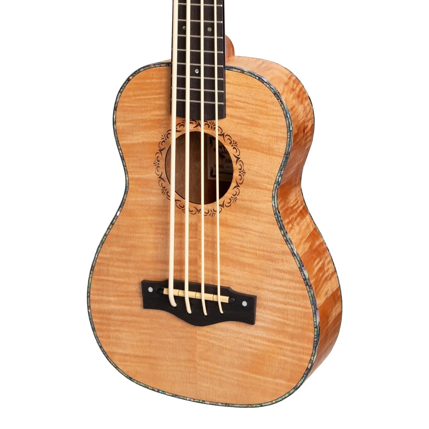 Mojo Flamed Okoume 30" Electric Bass Ukulele with KLT-21 Preamp and Built-in Tuner, Natural Satin Finish — view 4