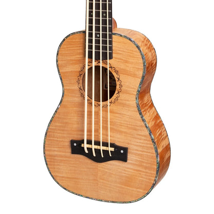 Mojo Flamed Okoume 30" Electric Bass Ukulele with KLT-21 Preamp and Built-in Tuner, Natural Satin Finish — view 4