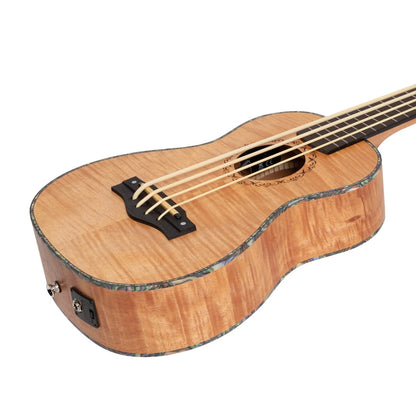 Mojo Flamed Okoume 30" Electric Bass Ukulele with KLT-21 Preamp and Built-in Tuner, Natural Satin Finish — view 6