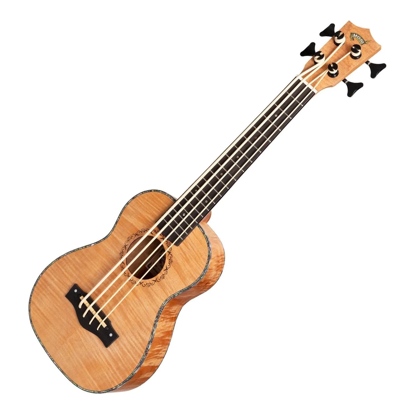 Mojo Flamed Okoume 30" Electric Bass Ukulele with KLT-21 Preamp and Built-in Tuner, Natural Satin Finish — view 3