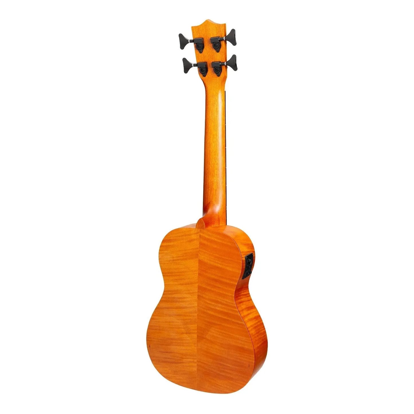 Mojo Flamed Okoume 30" Electric Bass Ukulele Yellowburst MBU-02-YG with KLT-21 Preamp and Built-in Tuner, 4 Strings, Includes Bag — view 2