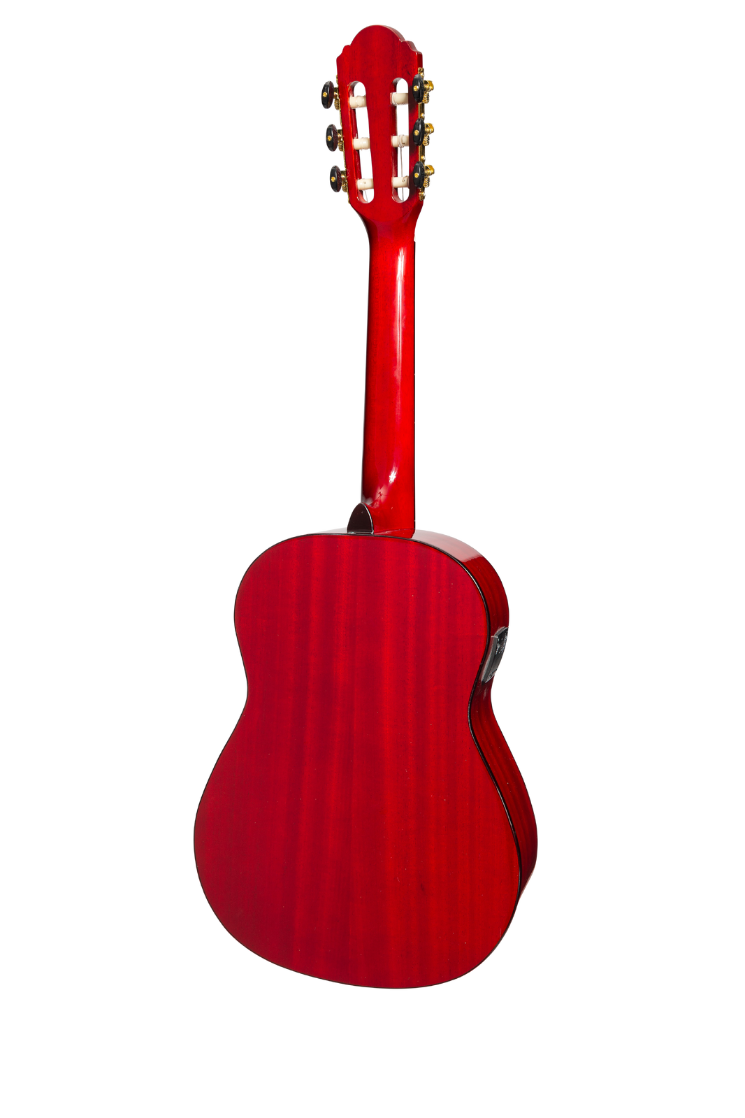 Martinez G-Series MC-12GT-TWR 1/2 Size Student Classical Guitar with Built-In Tuner, Trans Wine Red-Gloss — view 2