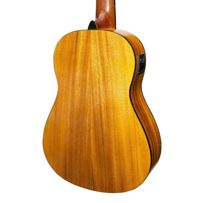 Martinez MC-12T-KOA 1/2 Size Student Classical Guitar with Built-In Tuner, Natural Satin Finish, Koa Wood — view 5