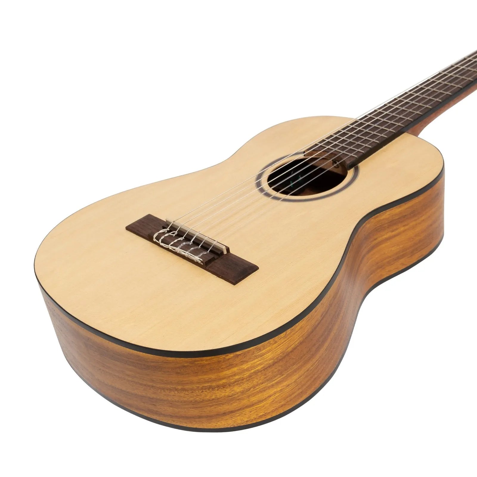 Martinez 1/2 Size Student Classical Guitar with Built-In Tuner - Spruce/Koa, Model MC-12T-SK, Natural Satin Finish — view 6