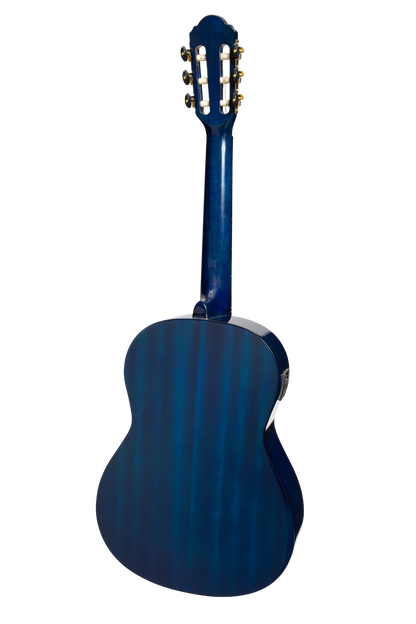 Martinez G-Series 3/4 Size Electric Classical Guitar with Built-in Tuner - Blue Gloss — view 2