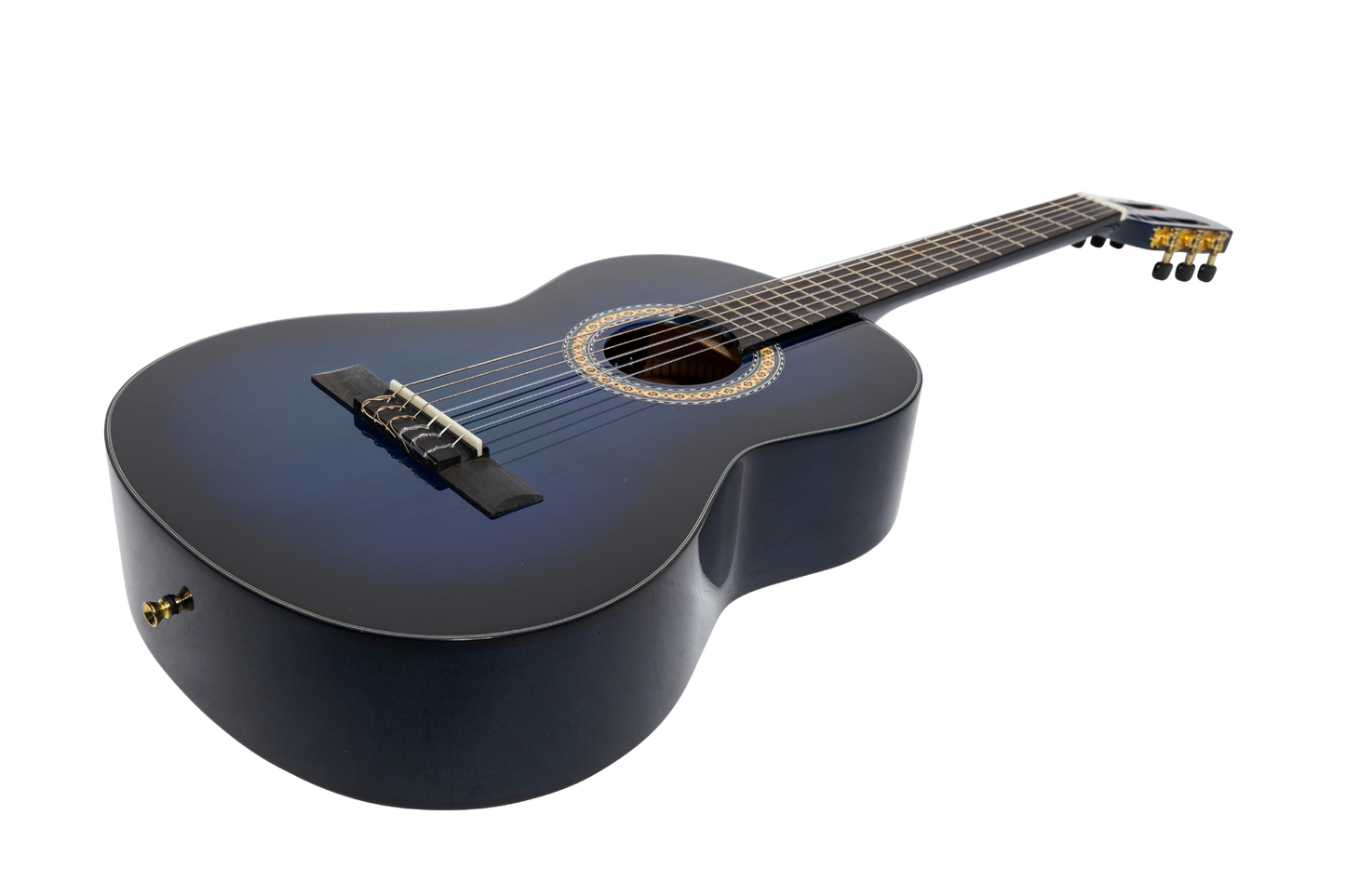 Martinez G-Series 3/4 Size Electric Classical Guitar with Built-in Tuner - Blue Gloss — view 3