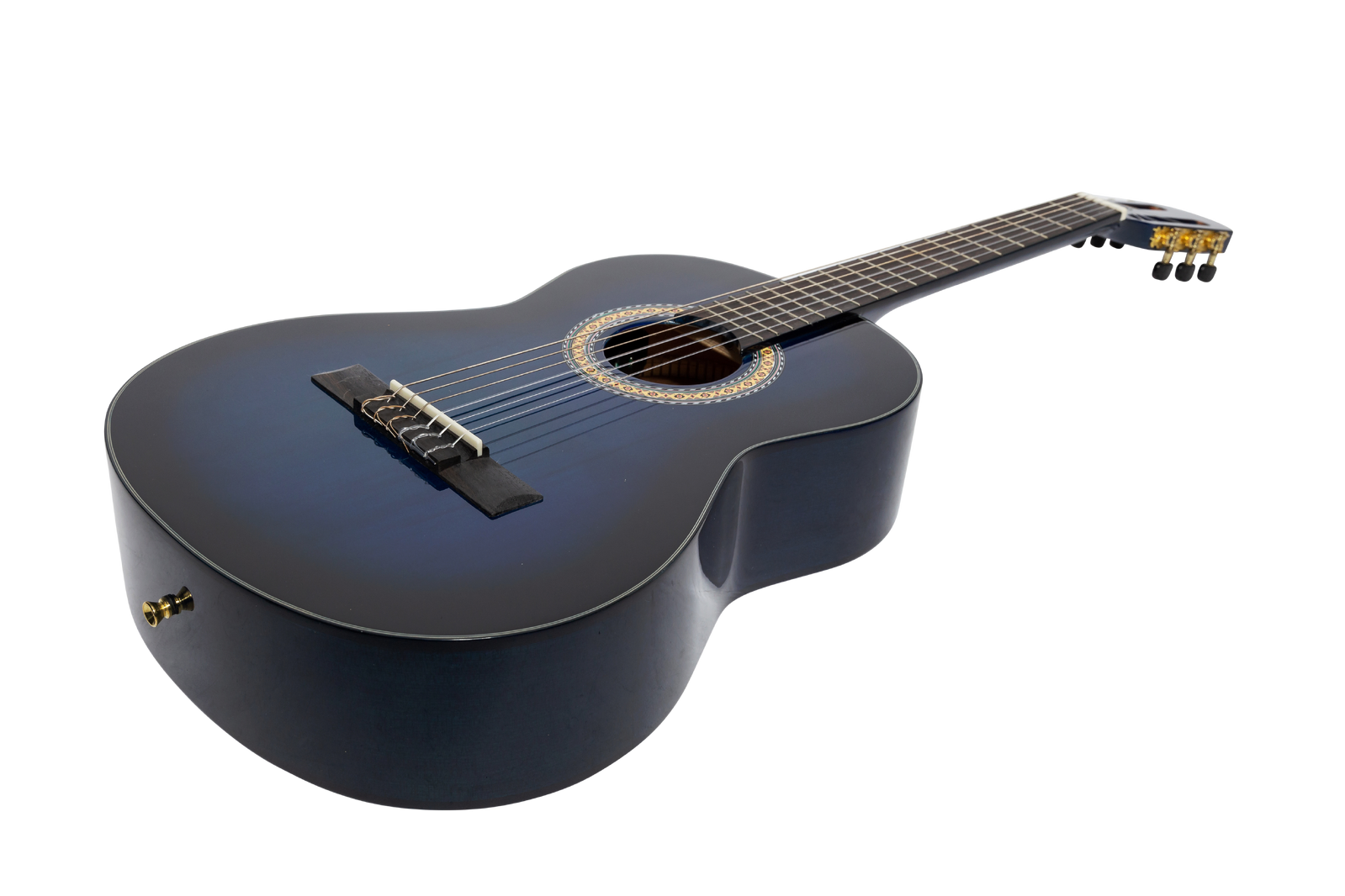 Martinez G-Series 3/4 Size Electric Classical Guitar with Built-in Tuner - Blue Gloss — view 3