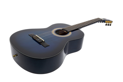 Martinez G-Series 3/4 Size Electric Classical Guitar with Built-in Tuner - Blue Gloss — view 3