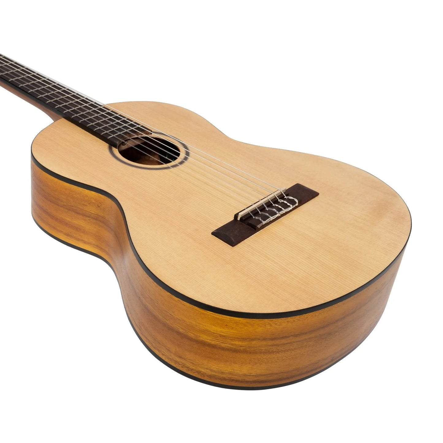 Martinez Left Handed 3/4 Size Student Classical Guitar with Built-In Tuner (Spruce/Koa) — view 6