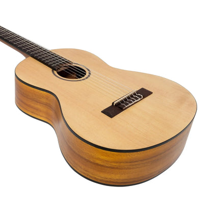Martinez Left Handed 3/4 Size Student Classical Guitar with Built-In Tuner (Spruce/Koa) — view 6