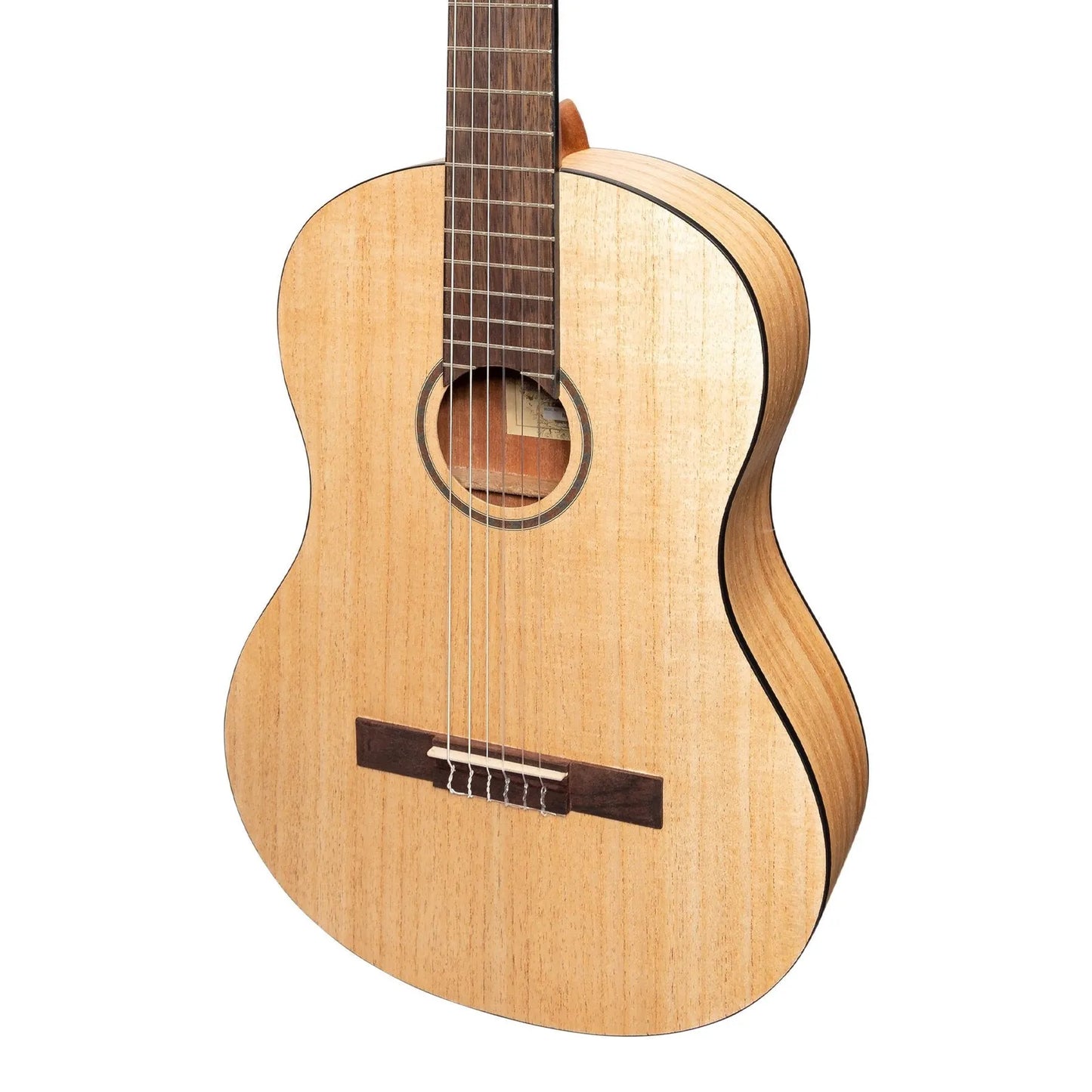 Martinez Full Size Student Classical Guitar with Built-In Tuner, Mindi-Wood, 4/4 Size, Natural Satin Finish, Right-Handed, Nylon Strings — view 4