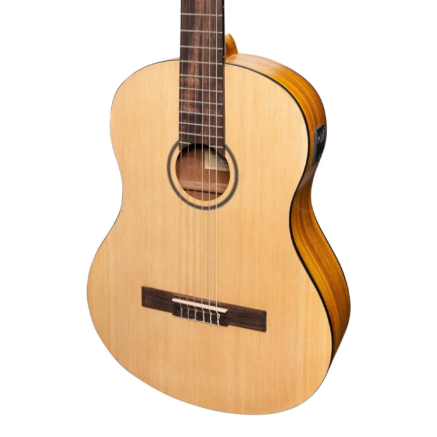 Martinez MC-44TL-SK Left Handed Full Size Student Classical Guitar with Built-In Tuner (Spruce/Koa) — view 4