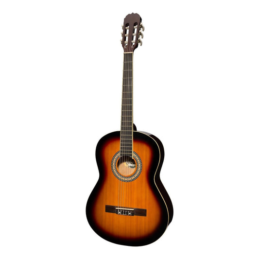 Martinez 'Slim Jim' Full Size Beginner Slim Neck Classical Guitar (Tobacco Sunburst)