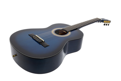 Martinez Slim Jim G-Series 3/4 Size Classical Guitar with Built-in Tuner - Blue Gloss — view 3