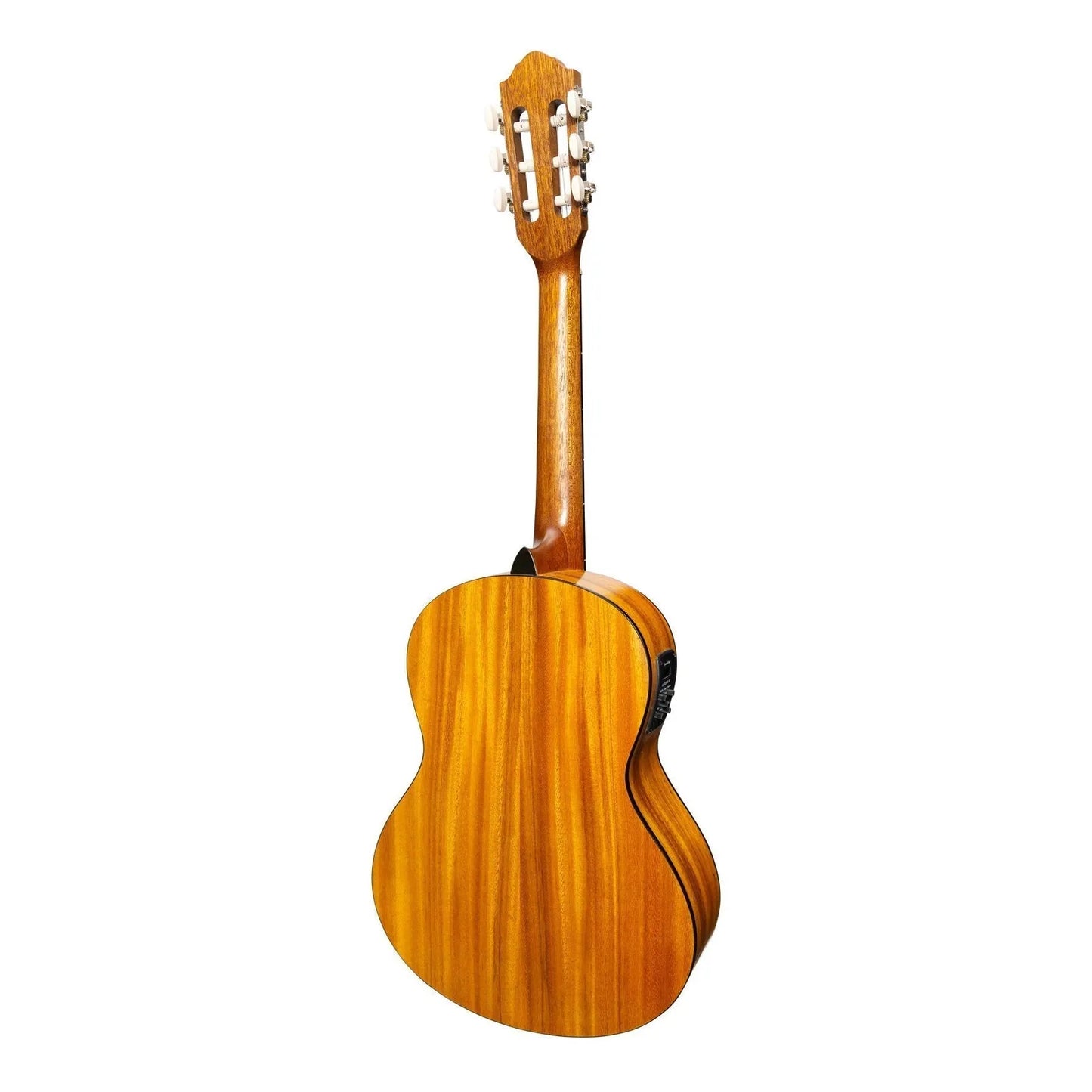 Martinez Slim Jim 3/4 Size Electric Classical Guitar with Pickup and Tuner - Koa — view 2