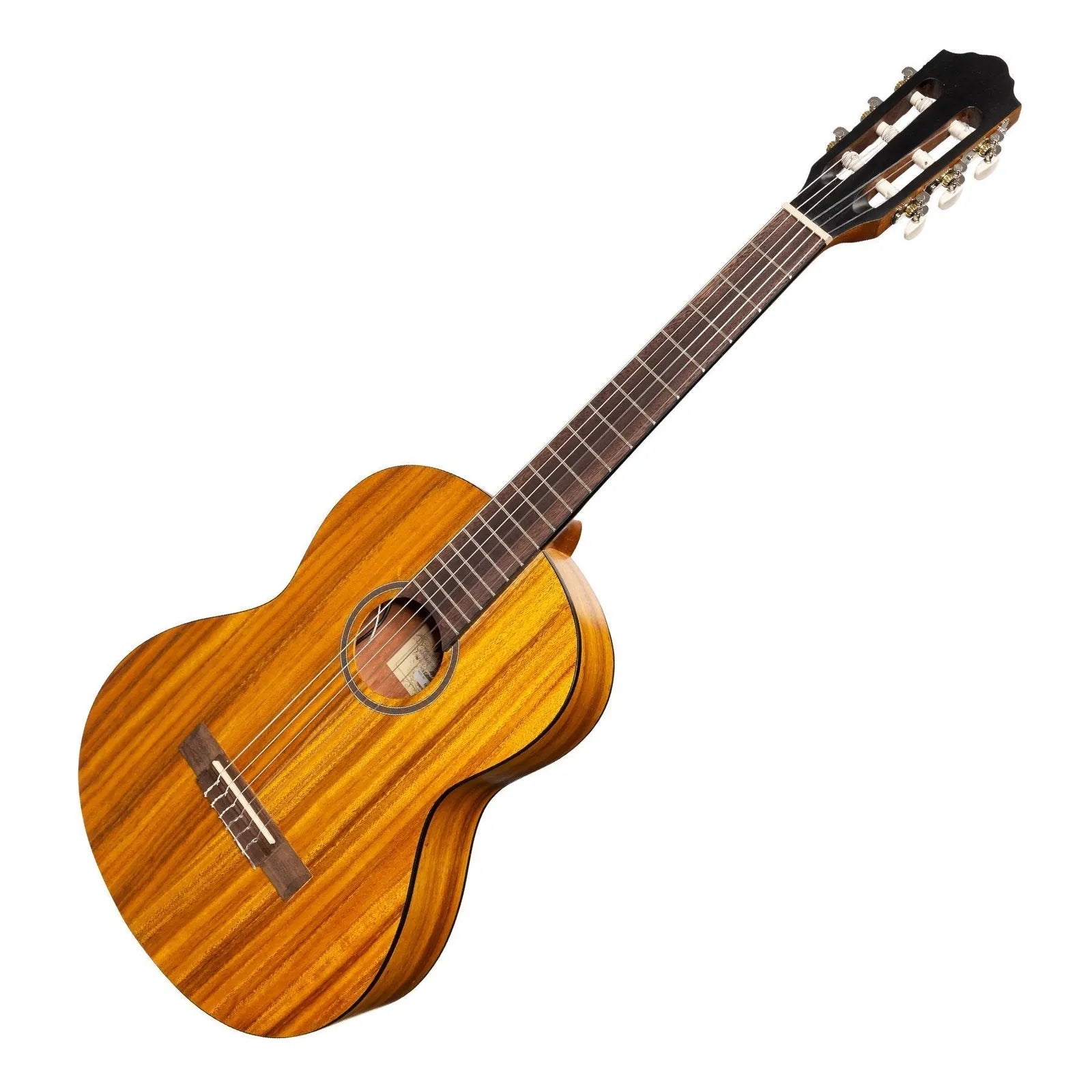 Martinez Slim Jim 3/4 Size Electric Classical Guitar with Pickup and Tuner - Koa — view 3