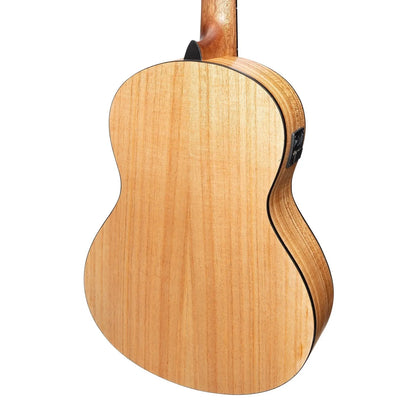 Martinez Slim Jim 3/4 Size Student Classical Guitar with Built-in Tuner, Mindi-Wood, Natural Satin Finish, Right-Handed, Model MC-SJ34T-MWD — view 5