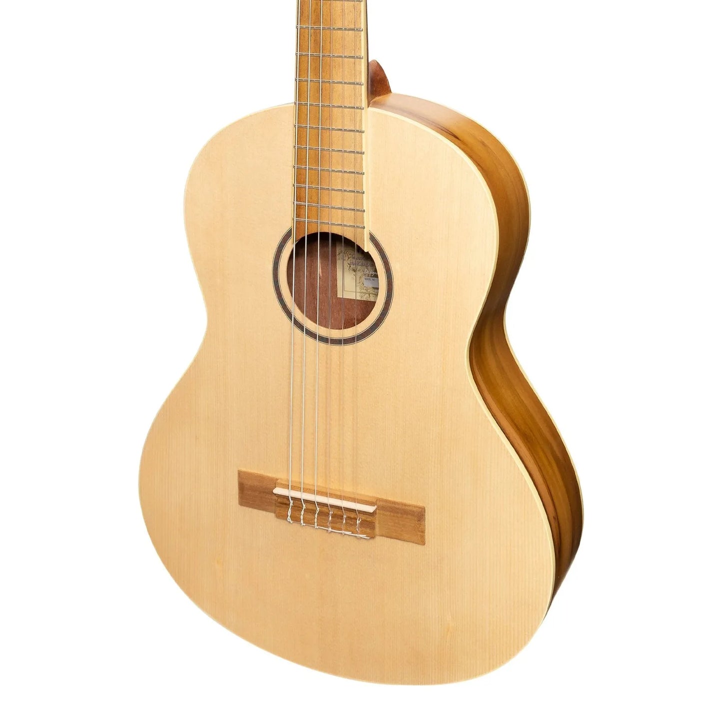 Martinez Slim Jim 3/4 Size Student Classical Guitar with Built-In Tuner, Natural Satin Finish, Model MC-SJ34T-SJ — view 4