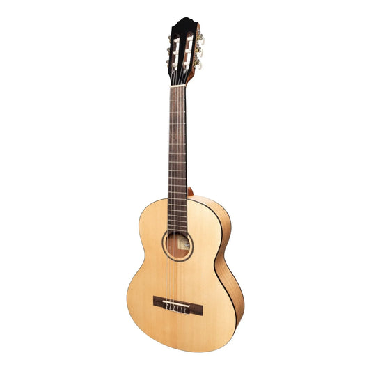 Martinez Slim Jim MC-SJ34T 3/4 Size Student Classical Guitar with Built-In Tuner, Natural Satin Finish, Nylon Strings