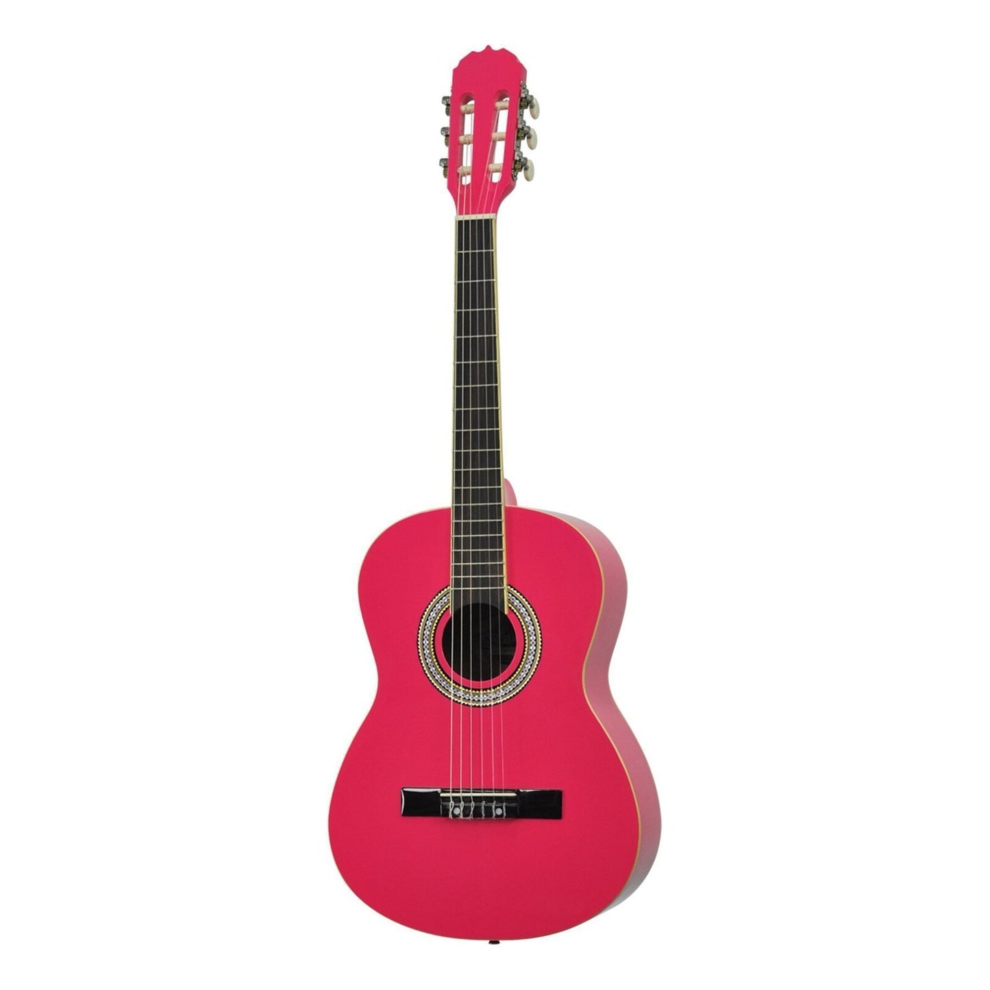 Martinez 'Slim Jim' 3/4 Size Beginner Slim Neck Classical Guitar (Hot Pink)