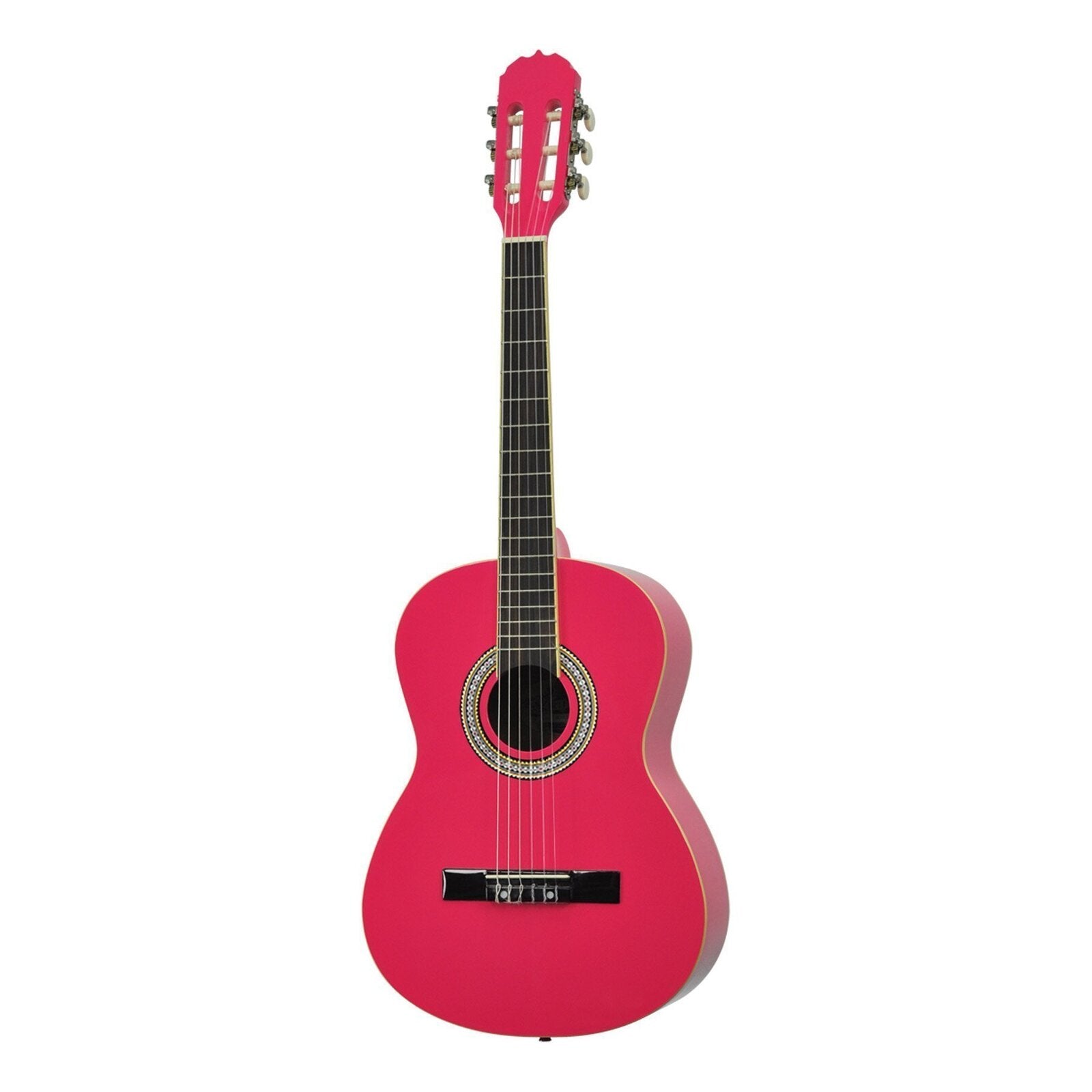 Martinez 'Slim Jim' 3/4 Size Beginner Slim Neck Classical Guitar (Hot Pink)