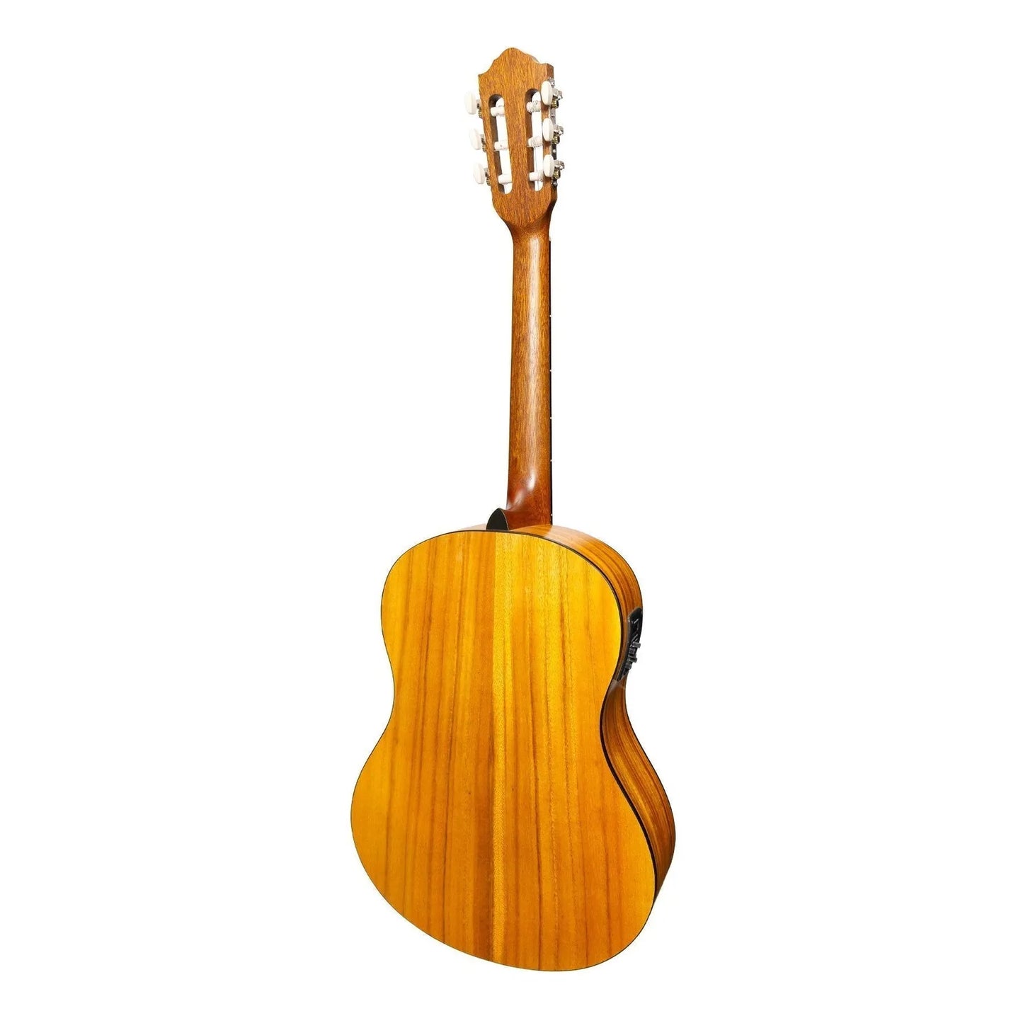 Martinez Slim Jim Full Size Electric Classical Guitar with Pickup and Tuner - Koa — view 2