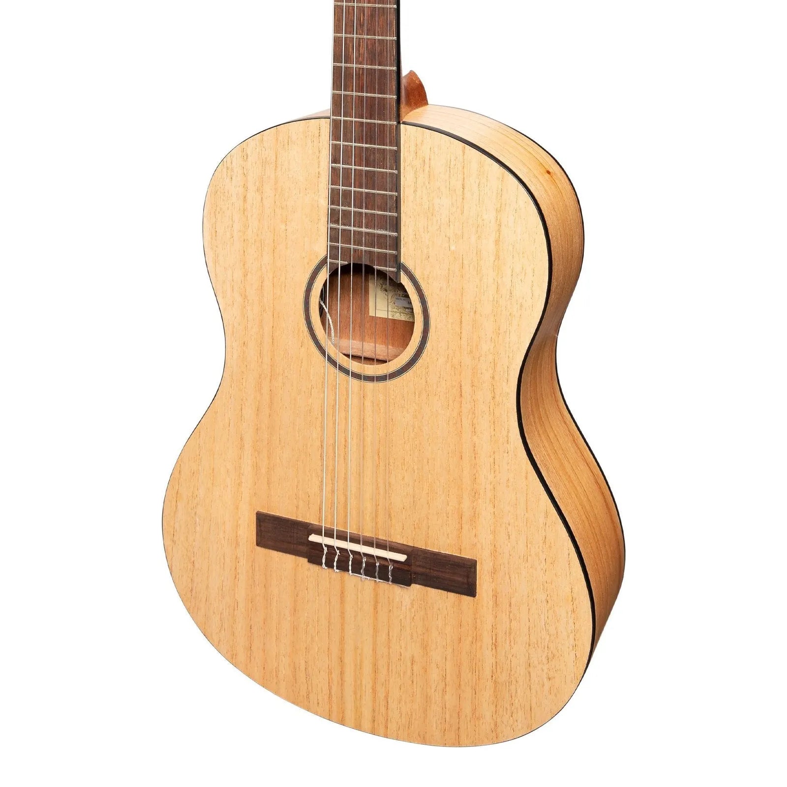 Martinez Slim Jim Full Size Electric Classical Guitar with Pickup and Tuner - Mindi-Wood — view 4